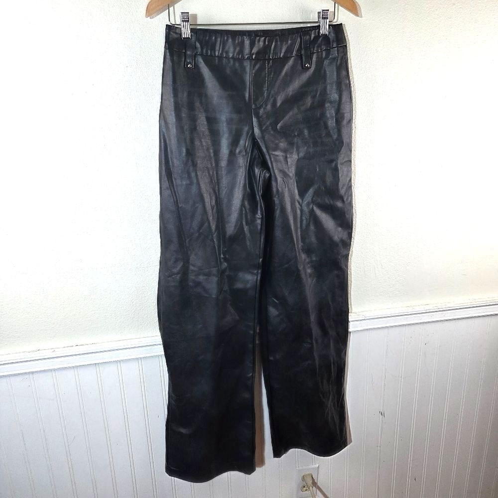 Outcast Women's Goth Girl Dominatrix Black Faux Leather Pants Size Small